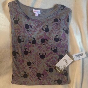 Disney and LuLaRoe Women's Gray and Purple Minnie Mouse Tee